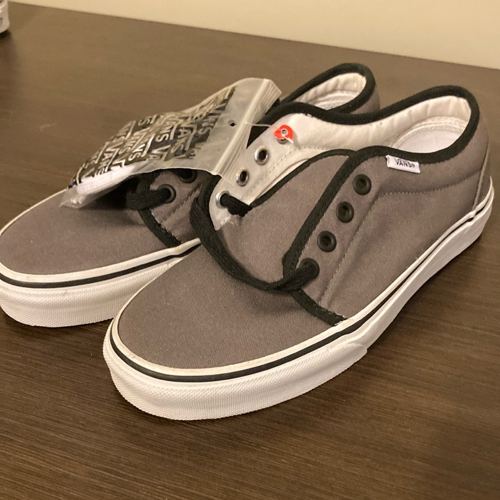 Vans Gray Canvas Sneakers men’s 5, womens 6.5.  New with tag